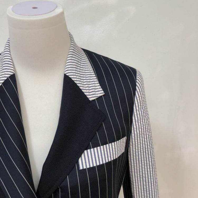 Thom Browne Thom Browne Paneled Pinstripe Blazer Size 38 Size XS / US 0-2 / IT 36-38 - 8 Thumbnail