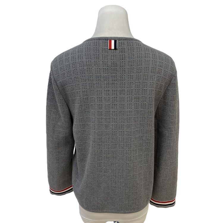 Thom Browne Thom Browne Cotton Knit Jacket Grey Size 38 Size XS / US 0-2 / IT 36-38 - 2 Thumbnail