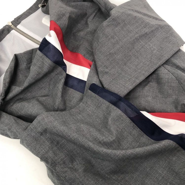 Thom Browne Thom Browne Grey Striped Hooded Jacket Size 4 Size US XL / EU 56 / 4 - 8 Thumbnail