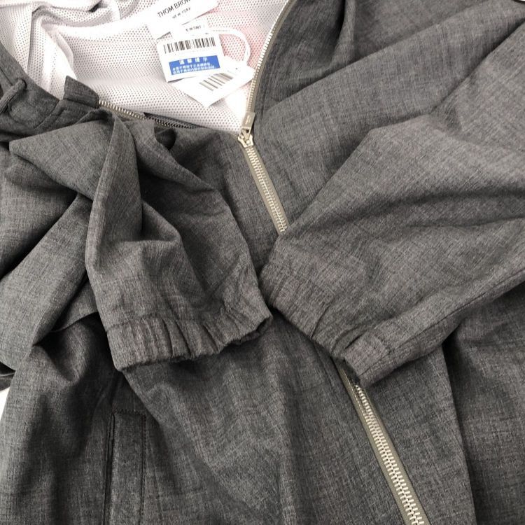 Thom Browne Thom Browne Grey Striped Hooded Jacket Size 4 Size US XL / EU 56 / 4 - 7 Thumbnail