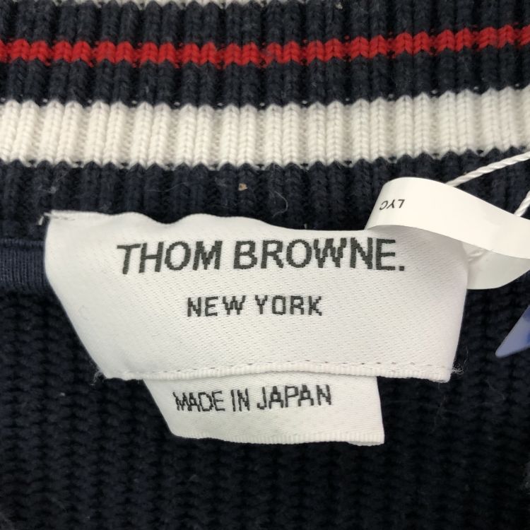 Thom Browne Thom Browne Striped V-Neck Sweater Blue Size 2 Size US M / EU 48-50 / 2 - 3 Thumbnail