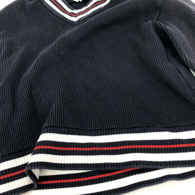 Thom Browne Thom Browne Striped V-Neck Sweater Blue Size 2 Size US M / EU 48-50 / 2 - 7 Thumbnail