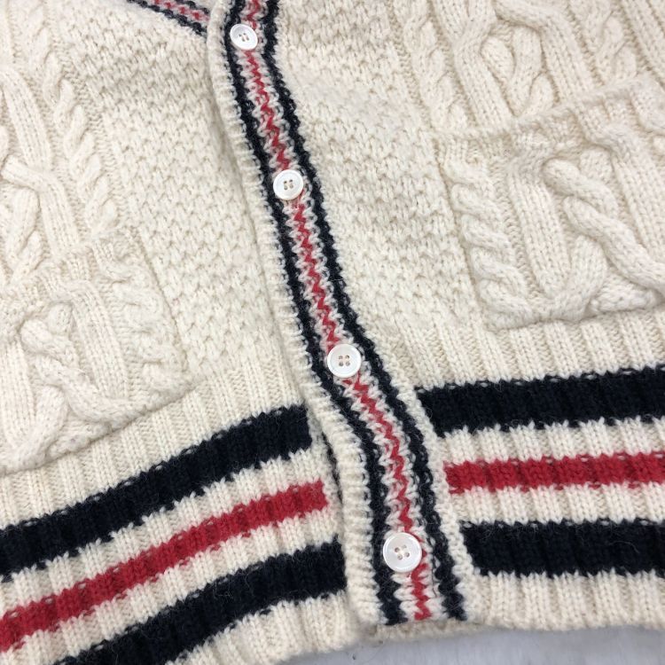 Thom Browne Thom Browne Cable Knit Stripe Cardigan Size M Size US M / EU 48-50 / 2 - 5 Thumbnail