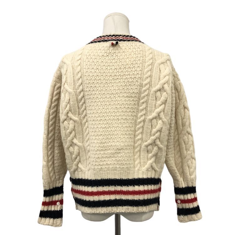 Thom Browne Thom Browne Cable Knit Stripe Cardigan Size M Size US M / EU 48-50 / 2 - 2 Thumbnail