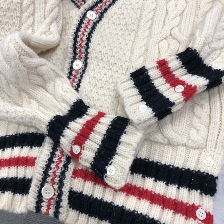 Thom Browne Thom Browne Cable Knit Stripe Cardigan Size M Size US M / EU 48-50 / 2 - 6 Thumbnail
