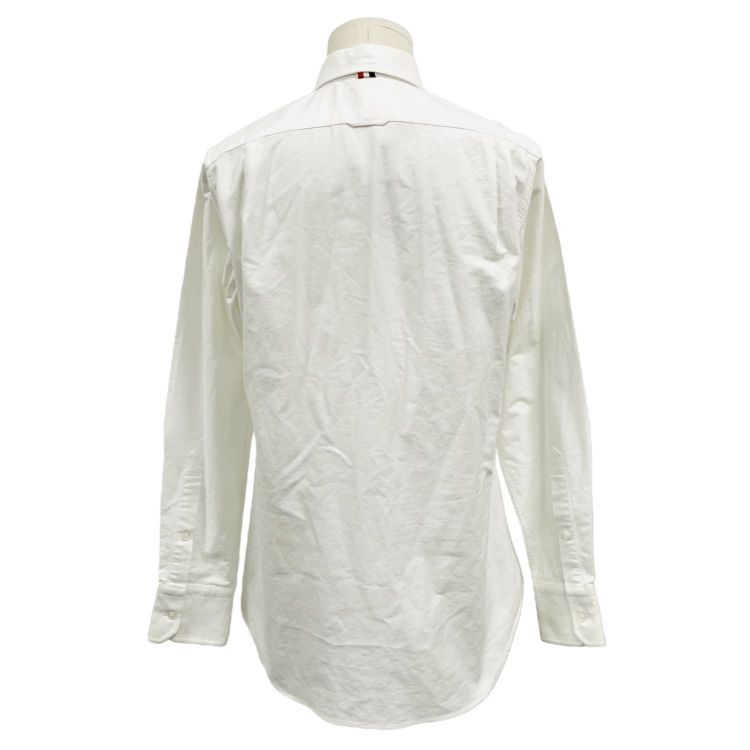 Thom Browne Thom Browne White Embroidered Striped Oxford Shirt Size 3 Size US L / EU 52-54 / 3 - 2 Thumbnail