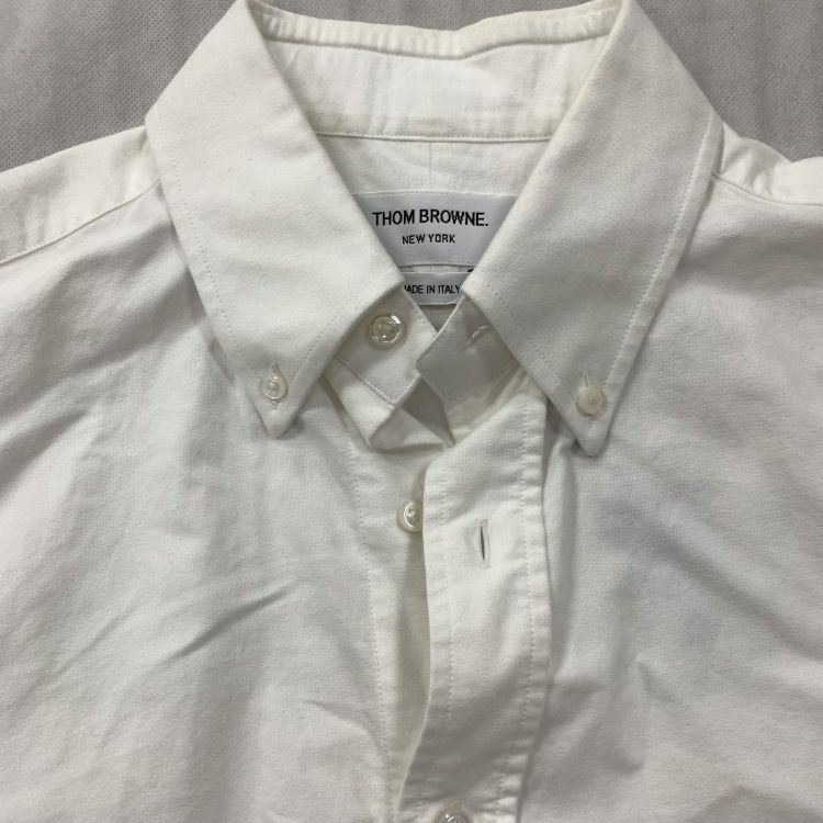 Thom Browne Thom Browne White Embroidered Striped Oxford Shirt Size 3 Size US L / EU 52-54 / 3 - 6 Thumbnail