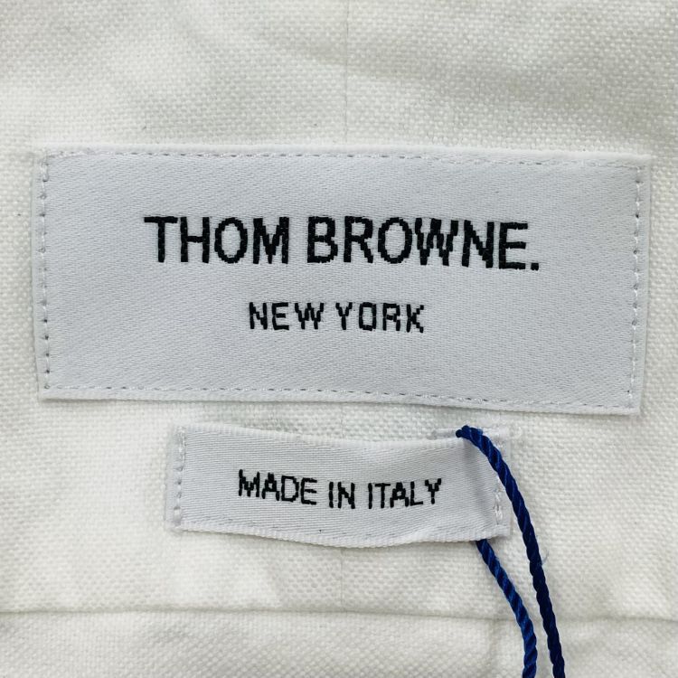 Thom Browne Thom Browne White Embroidered Striped Oxford Shirt Size 3 Size US L / EU 52-54 / 3 - 3 Thumbnail