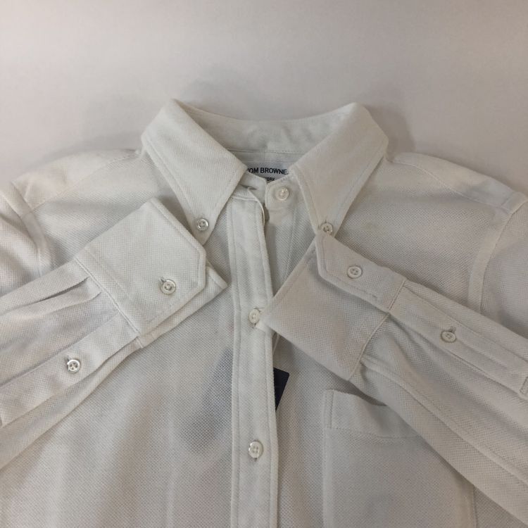 Thom Browne Thom Browne Piqué Button Up Shirt Size 40 Size US M / EU 48-50 / 2 - 10 Thumbnail