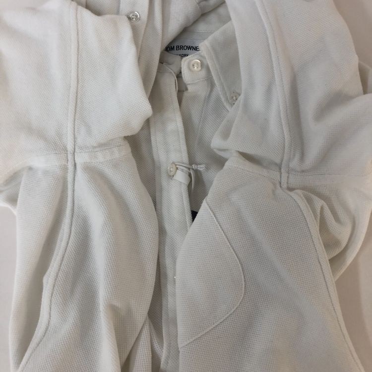 Thom Browne Thom Browne Piqué Button Up Shirt Size 40 Size US M / EU 48-50 / 2 - 11 Thumbnail