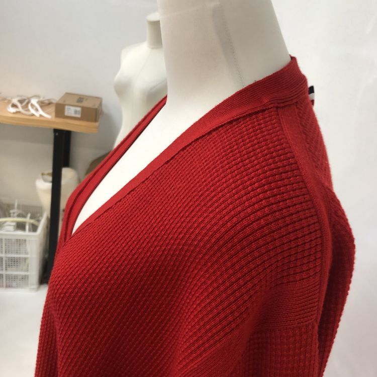 Thom Browne Thom Browne Red Waffle Knit Cardigan Size M Size US M / EU 48-50 / 2 - 7 Thumbnail