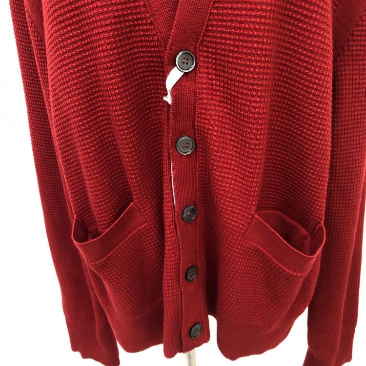 Thom Browne Thom Browne Red Waffle Knit Cardigan Size M Size US M / EU 48-50 / 2 - 12 Thumbnail