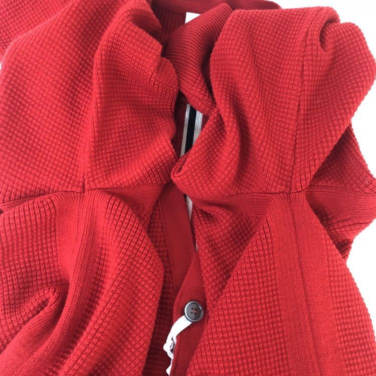 Thom Browne Thom Browne Red Waffle Knit Cardigan Size M Size US M / EU 48-50 / 2 - 10 Thumbnail