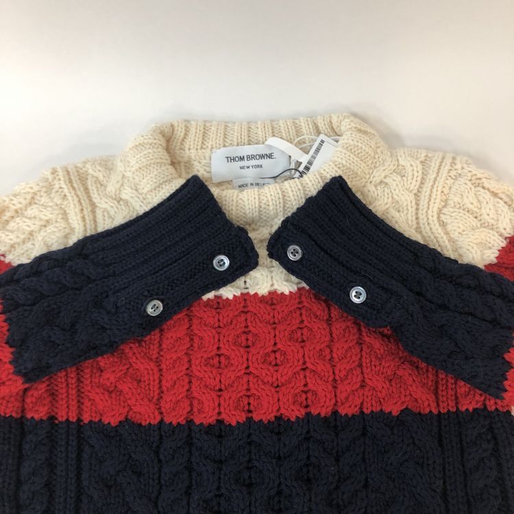 Thom Browne Thom Browne Color-block Cable Knit Sweater Size 38 Size XS / US 0-2 / IT 36-38 - 11 Thumbnail