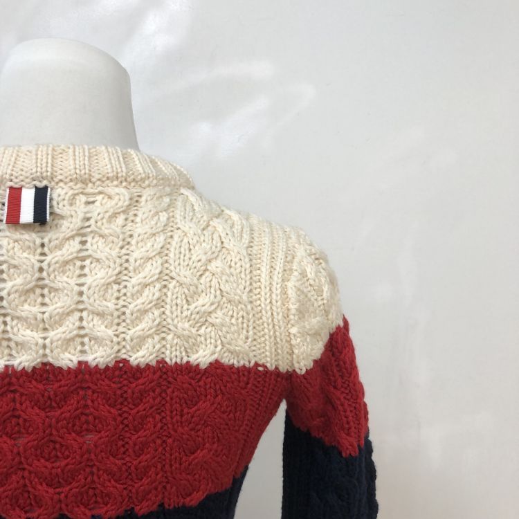 Thom Browne Thom Browne Color-block Cable Knit Sweater Size 38 Size XS / US 0-2 / IT 36-38 - 10 Thumbnail