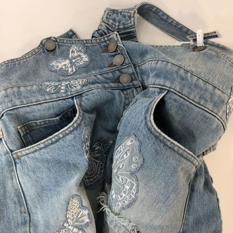 Valentino Valentino Butterfly Embroidered Denim Overalls Size 28 Size 28" / US 6 / IT 42 - 9 Thumbnail