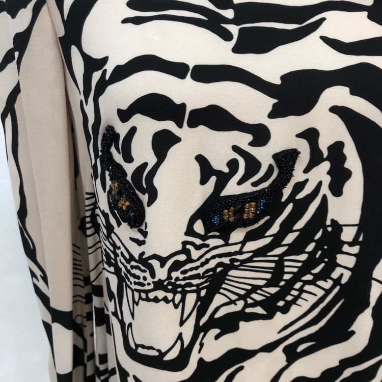 Valentino Valentino Tiger Print Silk Midi Dress Size 38 Size XS / US 0-2 / IT 36-38 - 6 Thumbnail