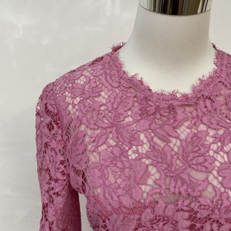 Valentino Valentino Pink Lace Midi Dress Size 44 Size M / US 6-8 / IT 42-44 - 6 Thumbnail