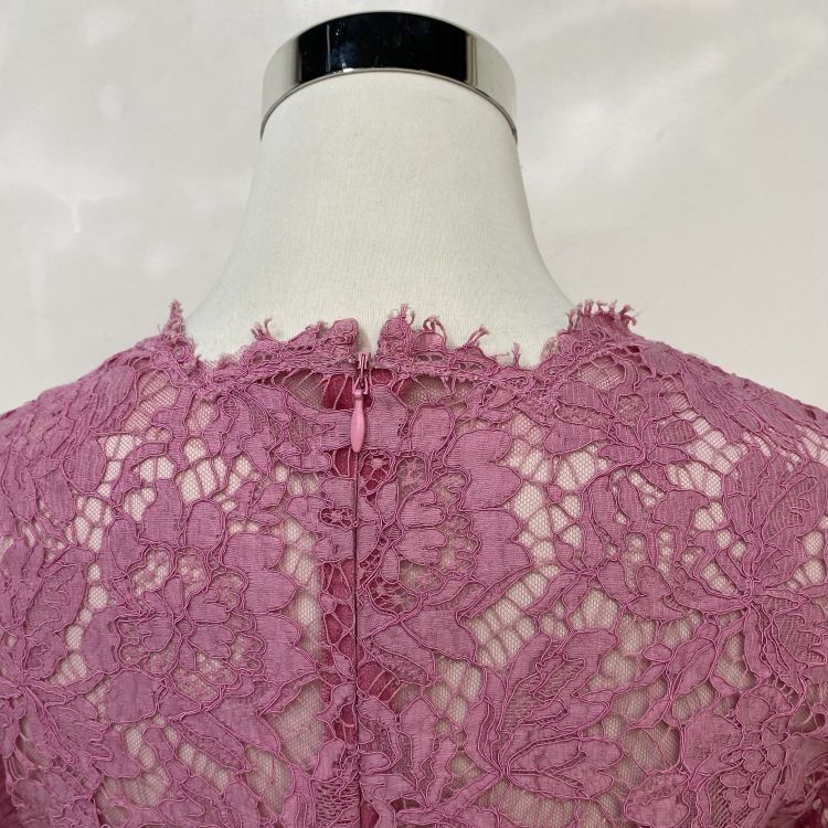 Valentino Valentino Pink Lace Midi Dress Size 44 Size M / US 6-8 / IT 42-44 - 8 Thumbnail