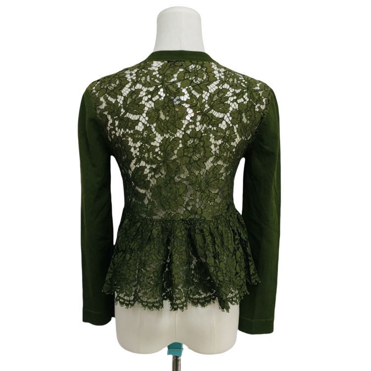 RED Valentino Red Valentino Green Lace Panel Cardigan Size S Size S / US 4 / IT 40 - 2 Thumbnail