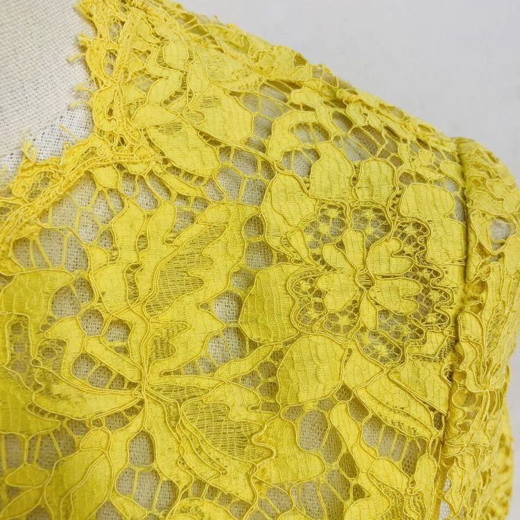 Valentino Valentino Yellow Floral Lace Dress Size 8 Size M / US 6-8 / IT 42-44 - 7 Thumbnail