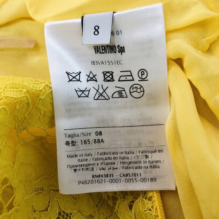 Valentino Valentino Yellow Floral Lace Dress Size 8 Size M / US 6-8 / IT 42-44 - 3 Thumbnail