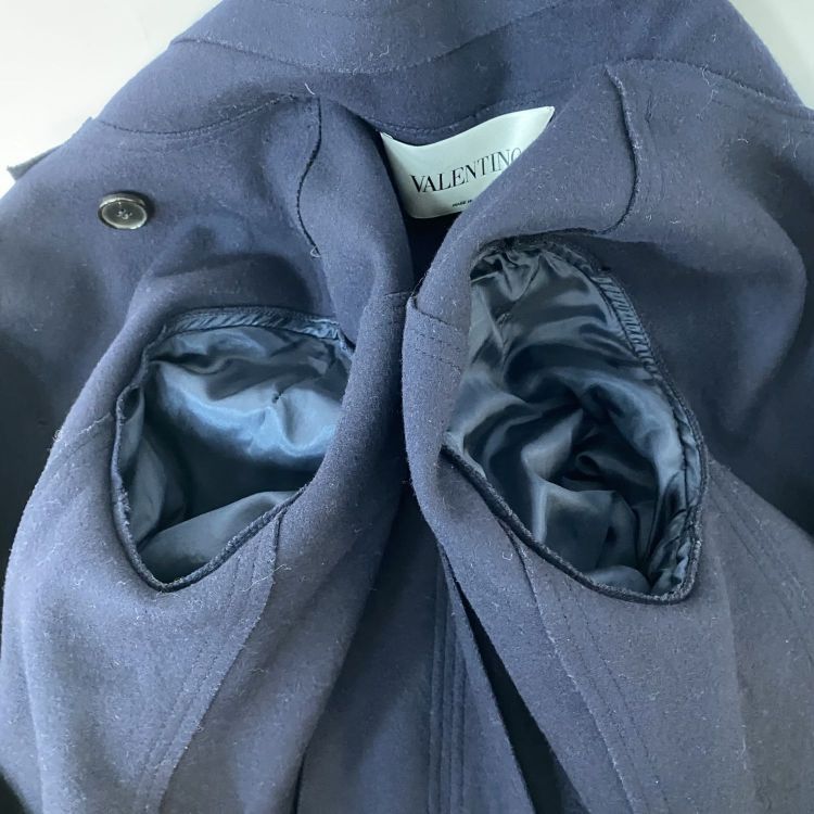 Valentino Valentino Navy Virgin Wool Double-Breasted Coat Size 42 Size M / US 6-8 / IT 42-44 - 11 Thumbnail