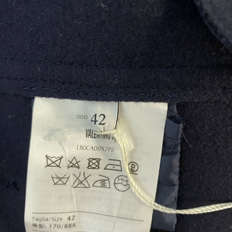 Valentino Valentino Navy Virgin Wool Double-Breasted Coat Size 42 Size M / US 6-8 / IT 42-44 - 4 Thumbnail