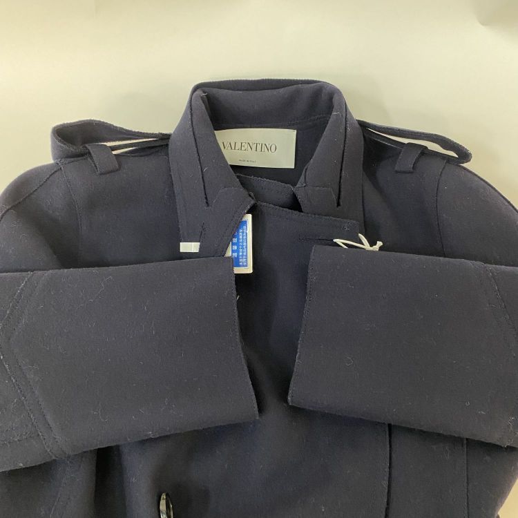 Valentino Valentino Navy Virgin Wool Double-Breasted Coat Size 42 Size M / US 6-8 / IT 42-44 - 12 Thumbnail