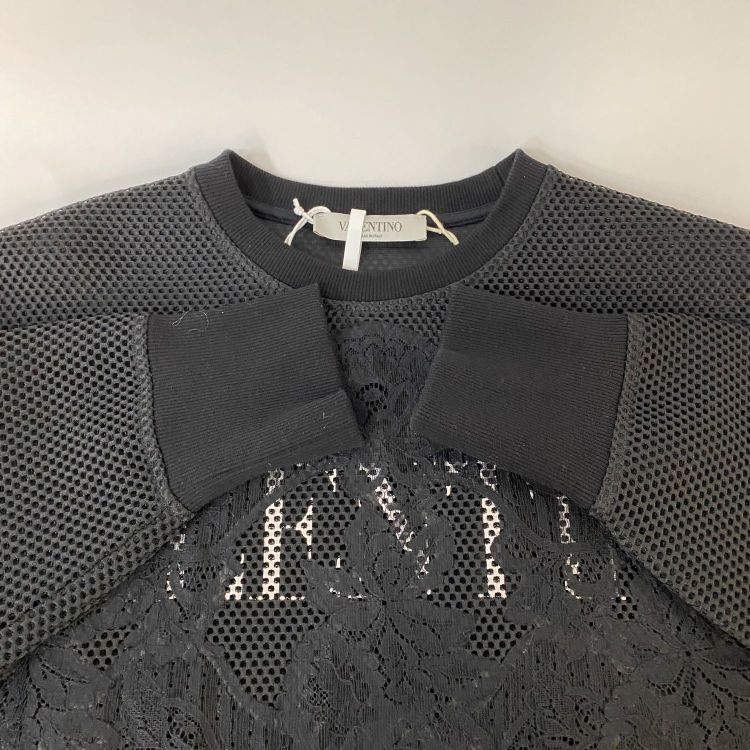 Valentino Valentino Lace Logo Mesh Sweatshirt Size XS Size XS / US 0-2 / IT 36-38 - 9 Thumbnail