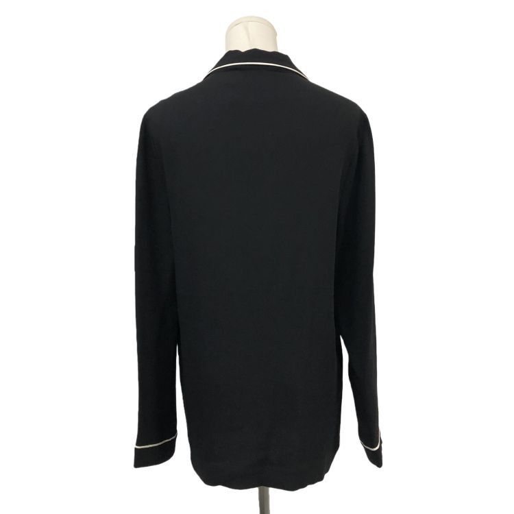 Valentino Valentino Black Silk Piping Button Up Shirt Size S Size S / US 4 / IT 40 - 2 Thumbnail