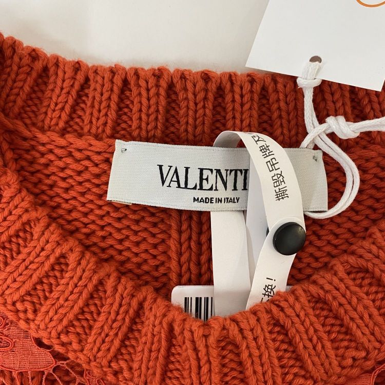 Valentino Valentino Orange Lace Knit Sweater Size S Size S / US 4 / IT 40 - 3 Thumbnail