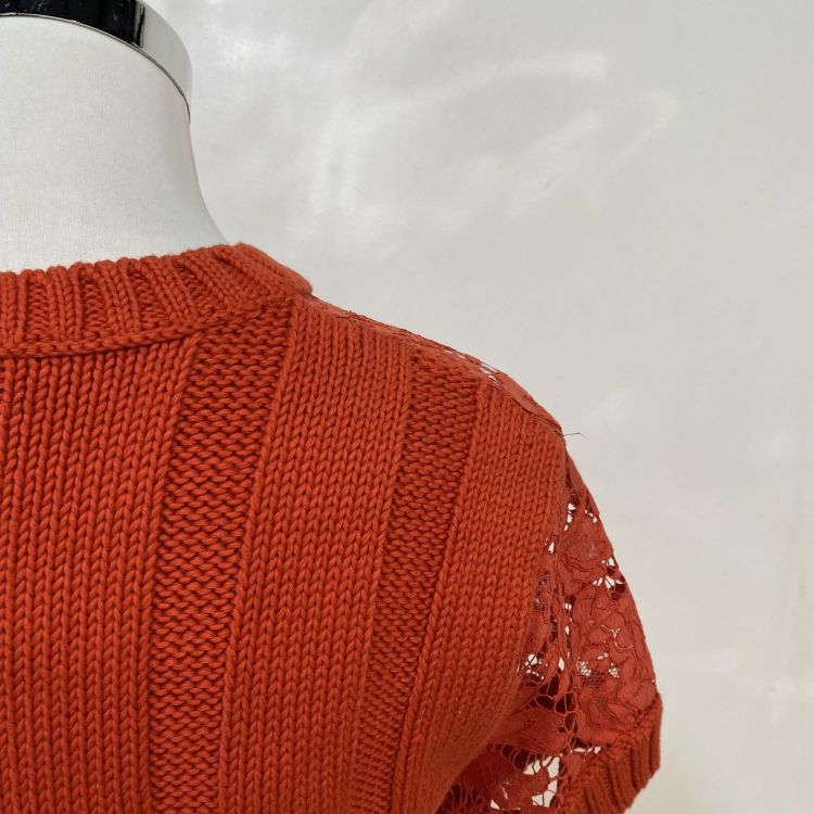 Valentino Valentino Orange Lace Knit Sweater Size S Size S / US 4 / IT 40 - 8 Thumbnail