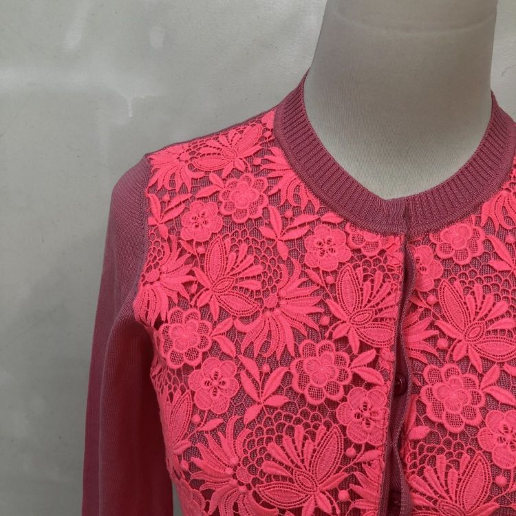 Valentino Valentino Pink Lace Panel Cardigan Size XS Size XS / US 0-2 / IT 36-38 - 6 Thumbnail