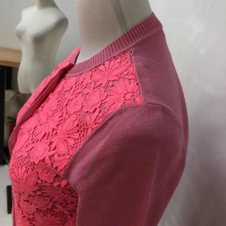 Valentino Valentino Pink Lace Panel Cardigan Size XS Size XS / US 0-2 / IT 36-38 - 7 Thumbnail