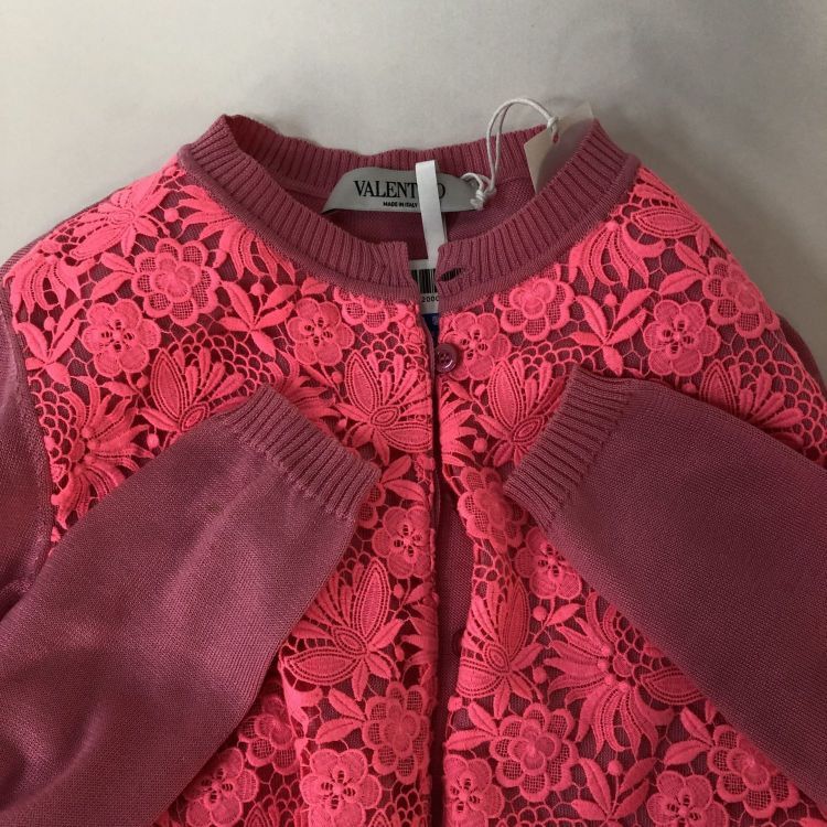 Valentino Valentino Pink Lace Panel Cardigan Size XS Size XS / US 0-2 / IT 36-38 - 10 Thumbnail