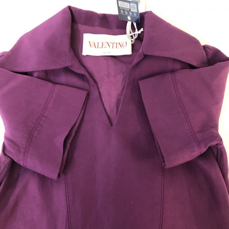 Valentino Valentino Purple Cotton Silk Dress Size 38 Size XS / US 0-2 / IT 36-38 - 10 Thumbnail