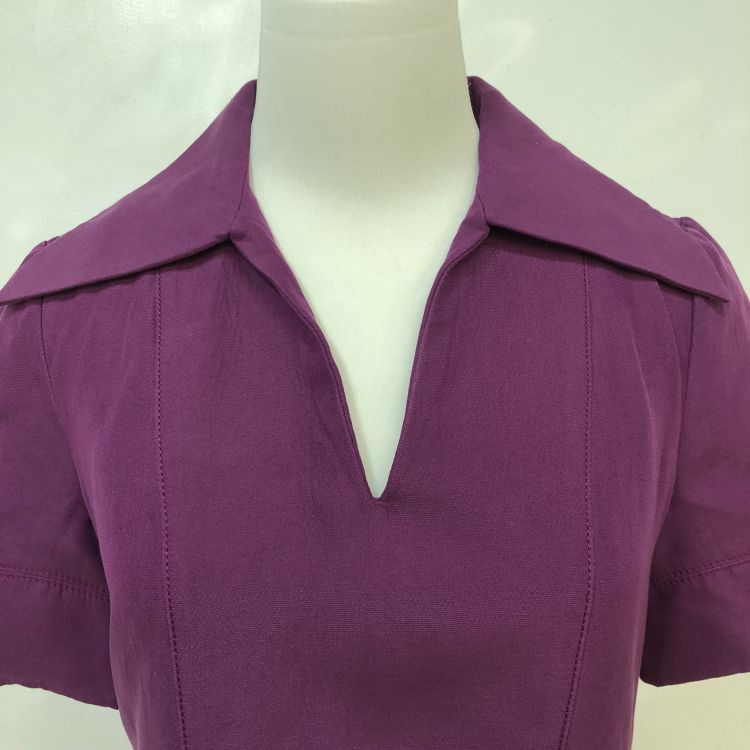 Valentino Valentino Purple Cotton Silk Dress Size 38 Size XS / US 0-2 / IT 36-38 - 6 Thumbnail