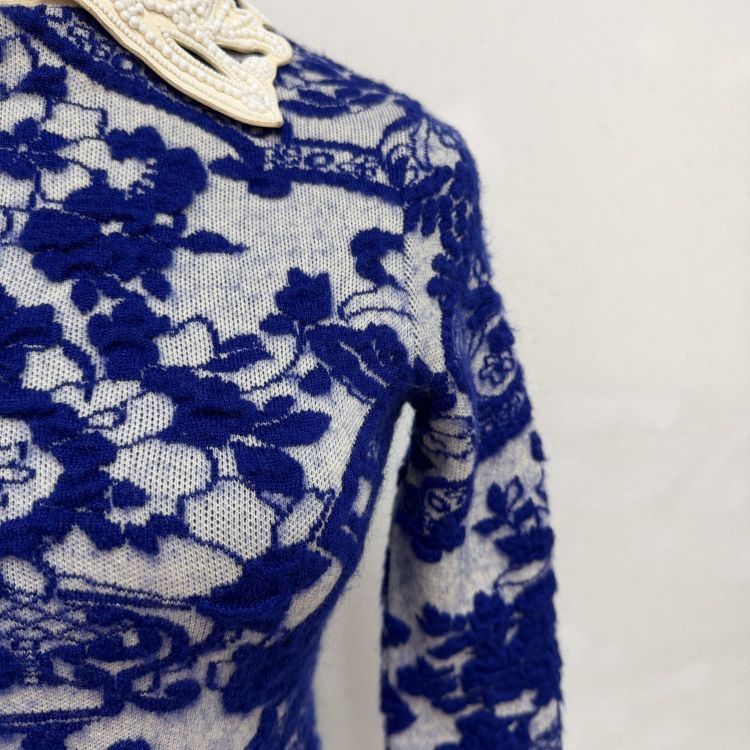Valentino Valentino Beaded Collar Floral Midi Dress Size XS Size XS / US 0-2 / IT 36-38 - 8 Thumbnail