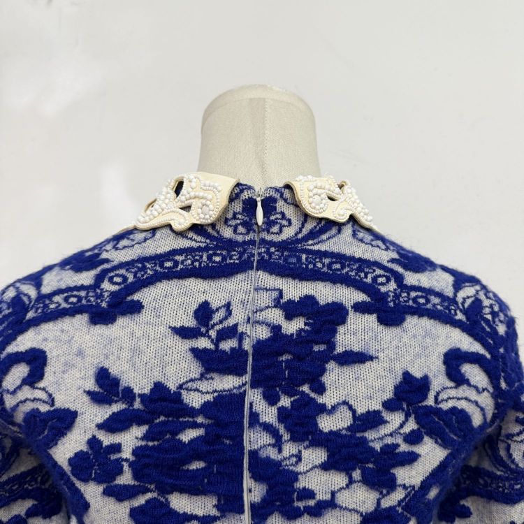Valentino Valentino Beaded Collar Floral Midi Dress Size XS Size XS / US 0-2 / IT 36-38 - 10 Thumbnail