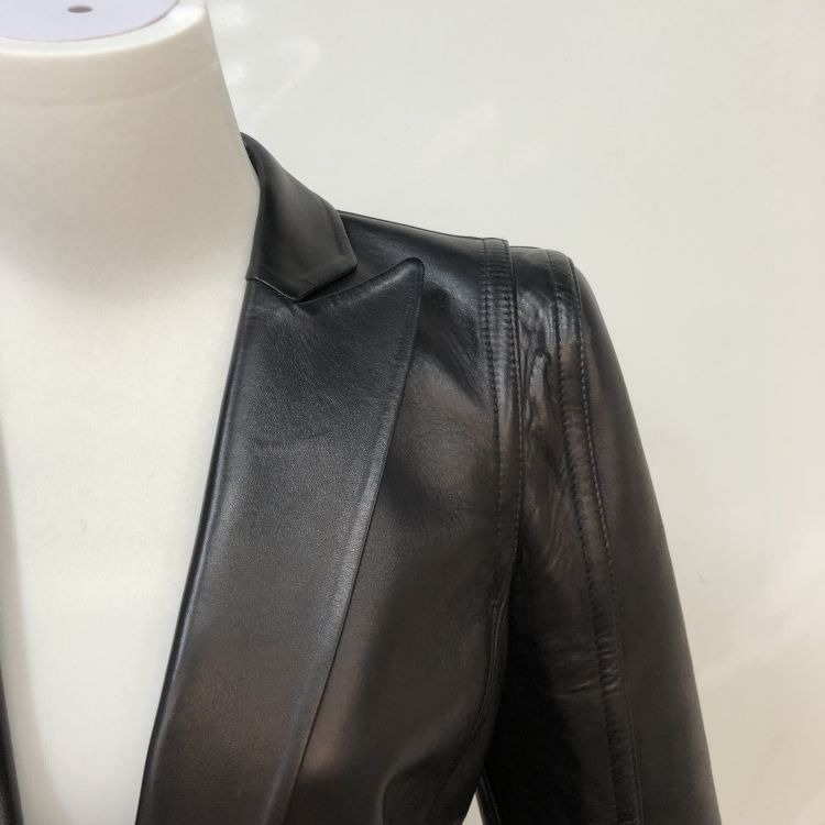 Valentino Valentino Black Lambskin Leather Blazer Size 40 Size S / US 4 / IT 40 - 8 Thumbnail