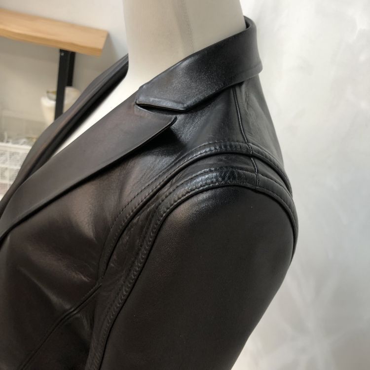 Valentino Valentino Black Lambskin Leather Blazer Size 40 Size S / US 4 / IT 40 - 9 Thumbnail