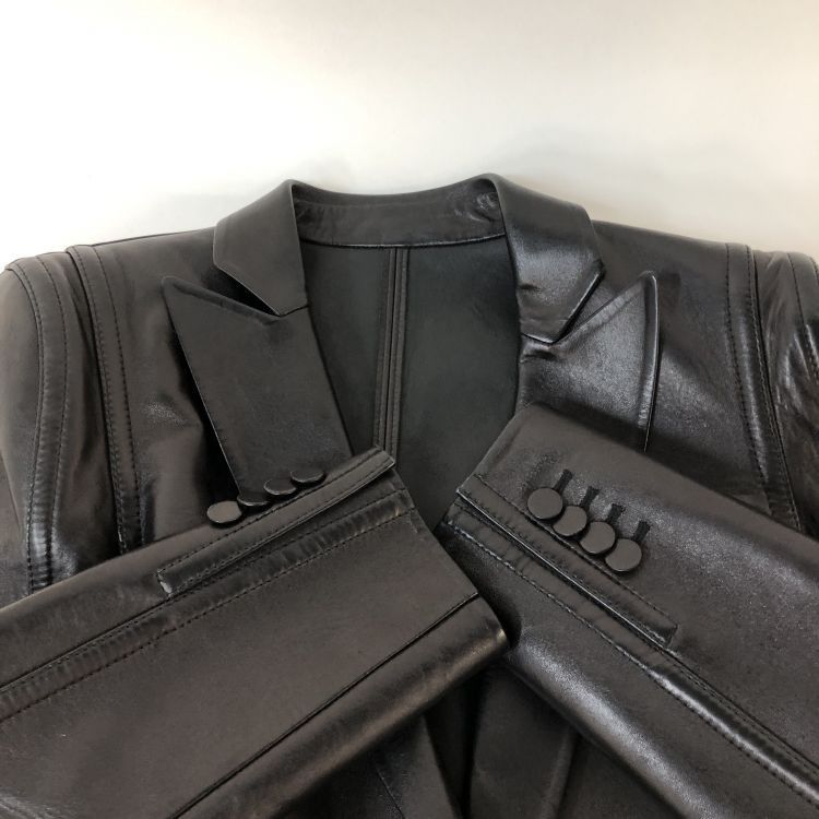 Valentino Valentino Black Lambskin Leather Blazer Size 40 Size S / US 4 / IT 40 - 13 Thumbnail