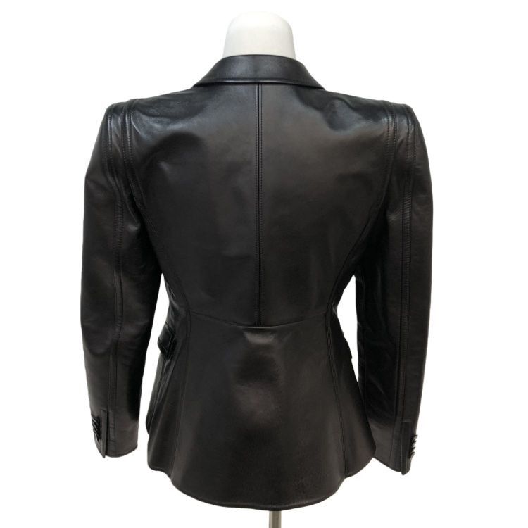 Valentino Valentino Black Lambskin Leather Blazer Size 40 Size S / US 4 / IT 40 - 2 Thumbnail