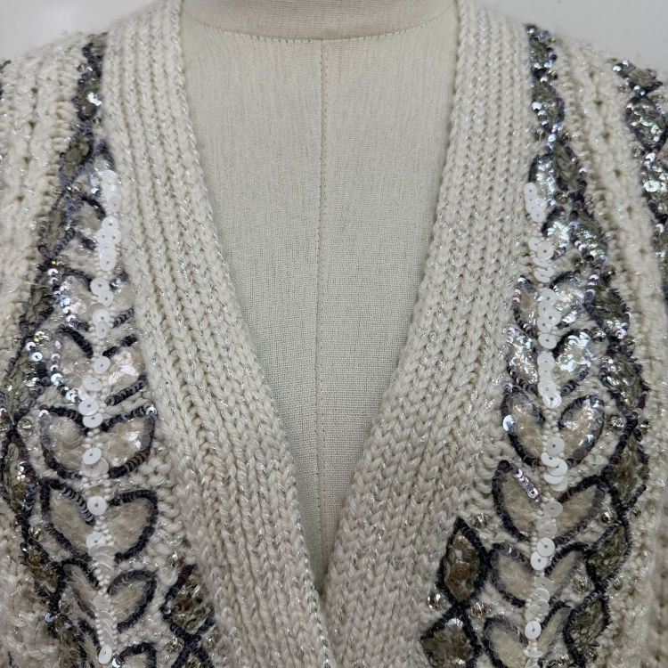 Valentino Valentino Sequin Cable Knit Cardigan Size XXS Size XXS / US 00 / IT 34 - 6 Thumbnail
