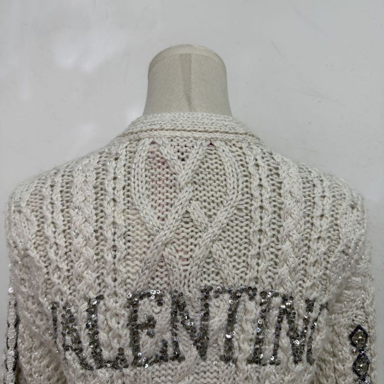 Valentino Valentino Sequin Cable Knit Cardigan Size XXS Size XXS / US 00 / IT 34 - 10 Thumbnail