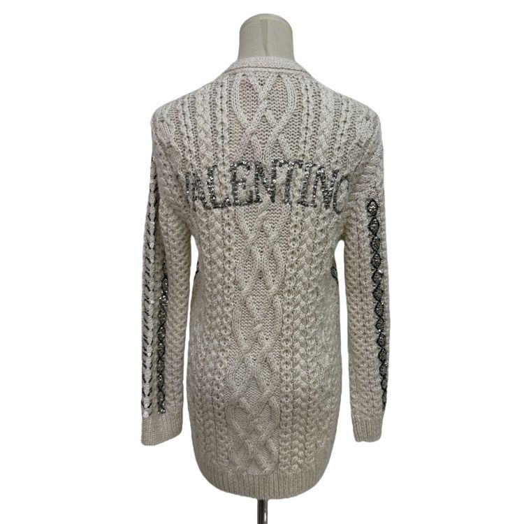 Valentino Valentino Sequin Cable Knit Cardigan Size XXS Size XXS / US 00 / IT 34 - 2 Thumbnail