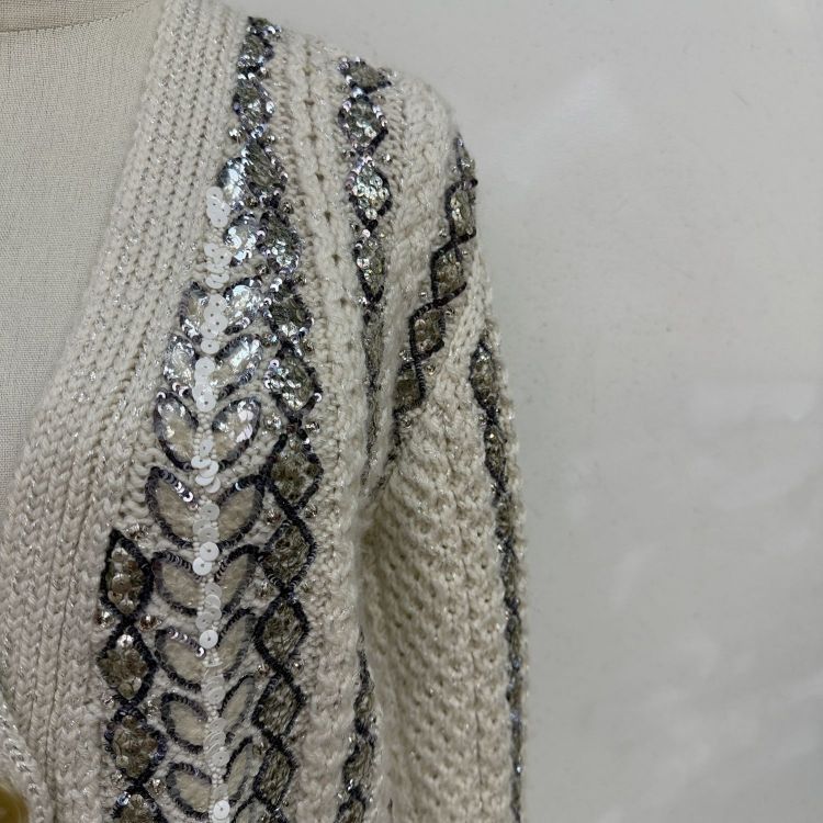 Valentino Valentino Sequin Cable Knit Cardigan Size XXS Size XXS / US 00 / IT 34 - 8 Thumbnail