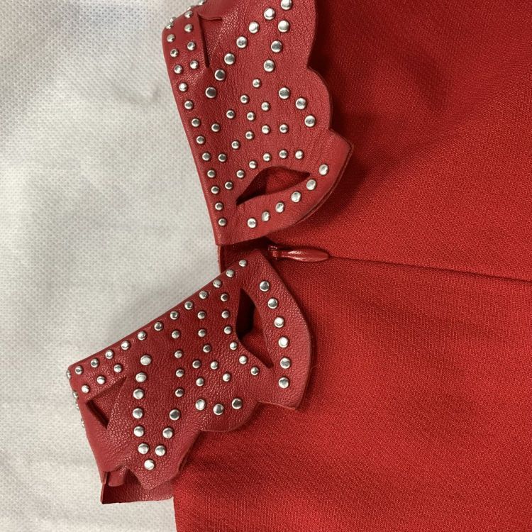 Valentino Valentino Studded Leather Collar Two-Tone Dress Size 38 Size XS / US 0-2 / IT 36-38 - 11 Thumbnail