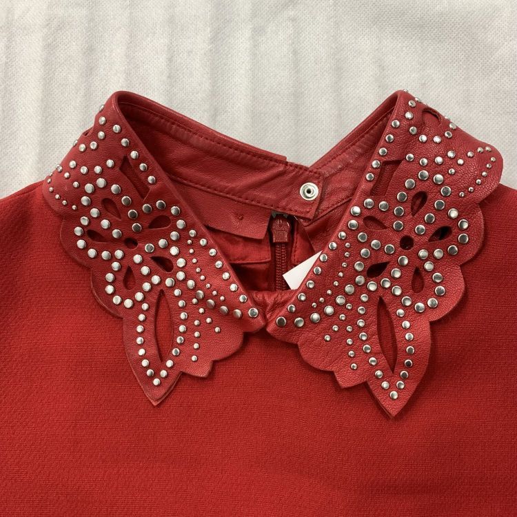 Valentino Valentino Studded Leather Collar Two-Tone Dress Size 38 Size XS / US 0-2 / IT 36-38 - 7 Thumbnail